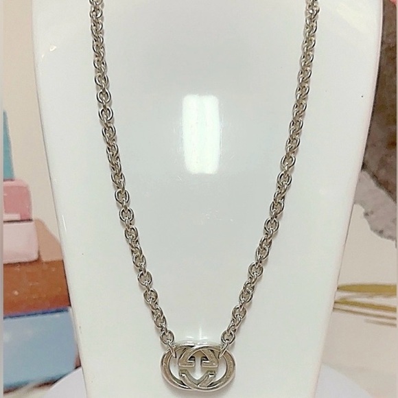 GUCCI Interlocking GG Silver Ag925 Necklace - Picture 2 of 10